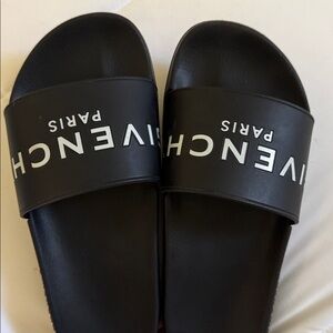 Givenchy Black and White Slide Sandals